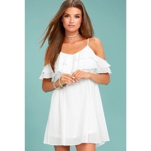 Lulu’s Impress the Best White Off Shoulder Dress